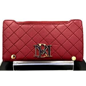 Badgley Mischka Quilted Long Wallet - Plum